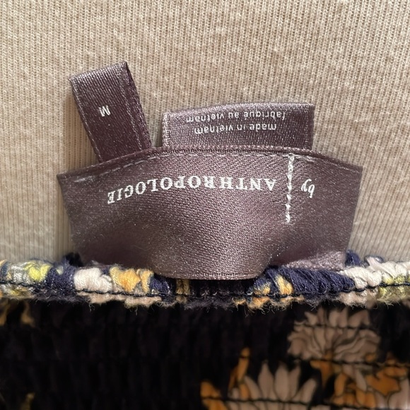 Anthropologie Navy Blue Floral Print Crop Top, Medium - Picture 3 of 3